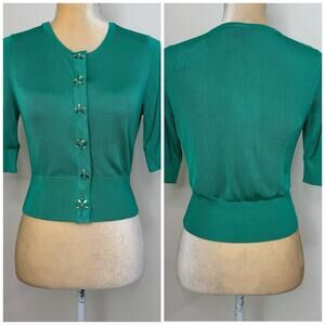 NWT White House Black Market Vintage Cropped Cardigan Size XS Julep Green